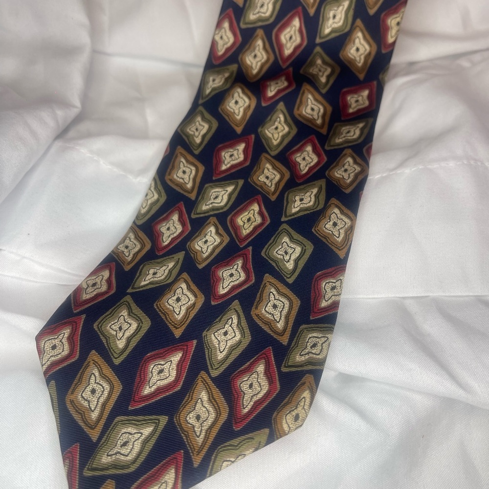 Christian Dior Monsieur Multicolor Diamond Pattern Tie